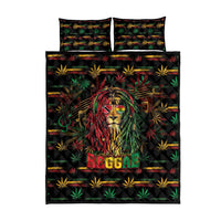 Trinidad and Tobago One Love Reggae Lion Quilt Bed Set Caribbean Reggae Spirit