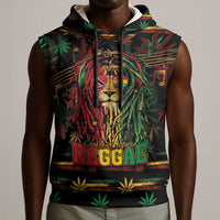 Personalized Trinidad and Tobago One Love Reggae Lion Sleeveless Hoodie Caribbean Reggae Spirit