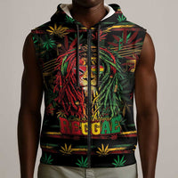 Personalized Trinidad and Tobago One Love Reggae Lion Sleeveless Zip Hoodie Caribbean Reggae Spirit