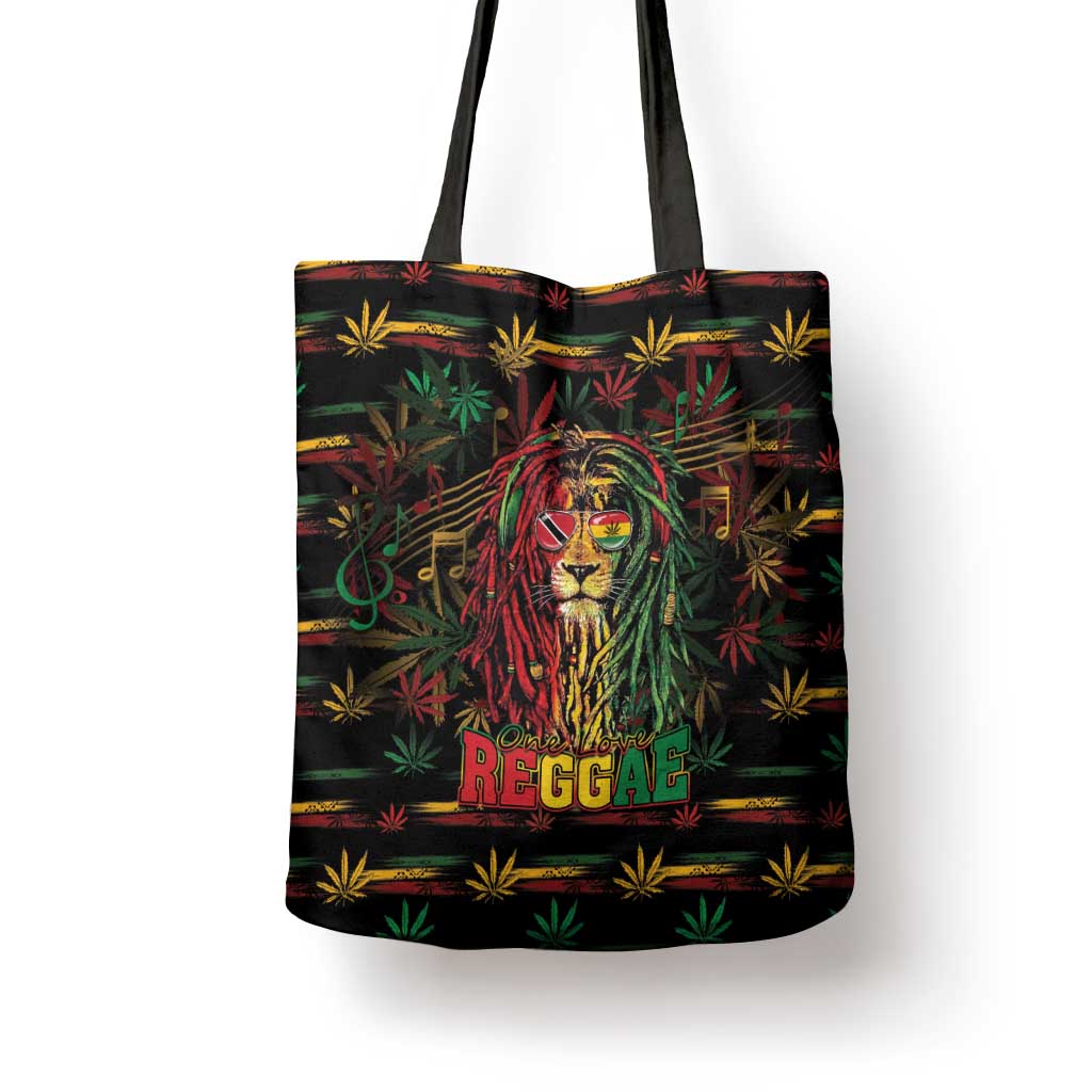 Trinidad and Tobago One Love Reggae Lion Tote Bag Caribbean Reggae Spirit