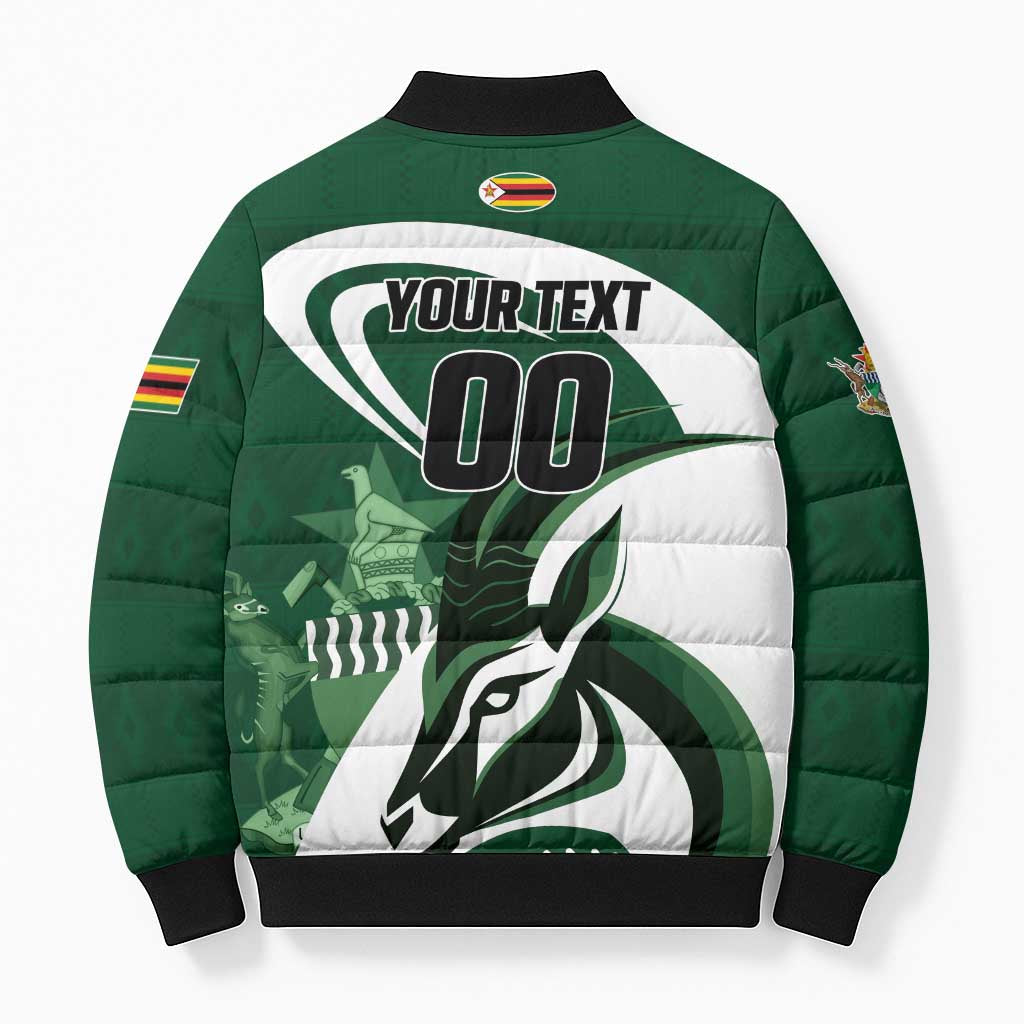 Custom Rugby Zimbabwe Bomber Puffer Jacket Sables Is The Champion - Wonder Print Shop