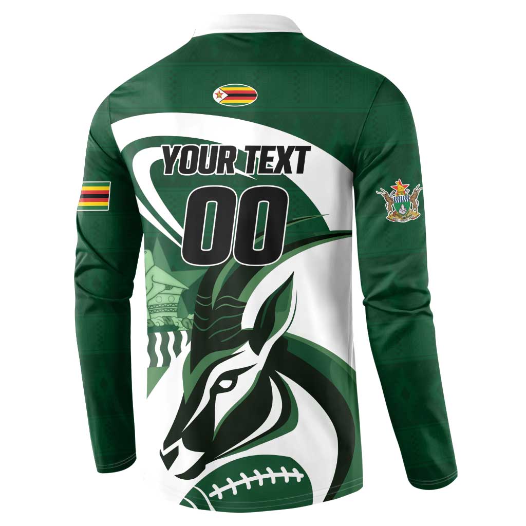 Custom Rugby Zimbabwe Button Sweatshirt Sables Is The Champion - Wonder Print Shop