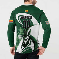 Custom Rugby Zimbabwe Button Sweatshirt Sables Is The Champion - Wonder Print Shop