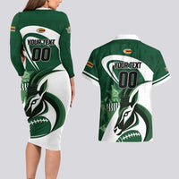 Custom Rugby Zimbabwe Couples Matching Long Sleeve Bodycon Dress and Hawaiian Shirt Sables Is The Champion - Wonder Print Shop