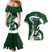 Custom Rugby Zimbabwe Couples Matching Mermaid Dress and Hawaiian Shirt Sables Is The Champion - Wonder Print Shop