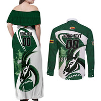 Custom Rugby Zimbabwe Couples Matching Off Shoulder Maxi Dress and Long Sleeve Button Shirt Sables Is The Champion - Wonder Print Shop