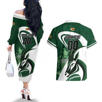 Custom Rugby Zimbabwe Couples Matching Off The Shoulder Long Sleeve Dress and Hawaiian Shirt Sables Is The Champion - Wonder Print Shop