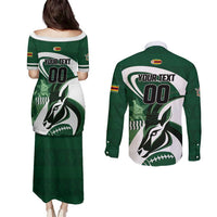 Custom Rugby Zimbabwe Couples Matching Puletasi and Long Sleeve Button Shirt Sables Is The Champion - Wonder Print Shop