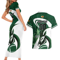 Custom Rugby Zimbabwe Couples Matching Short Sleeve Bodycon Dress and Hawaiian Shirt Sables Is The Champion - Wonder Print Shop