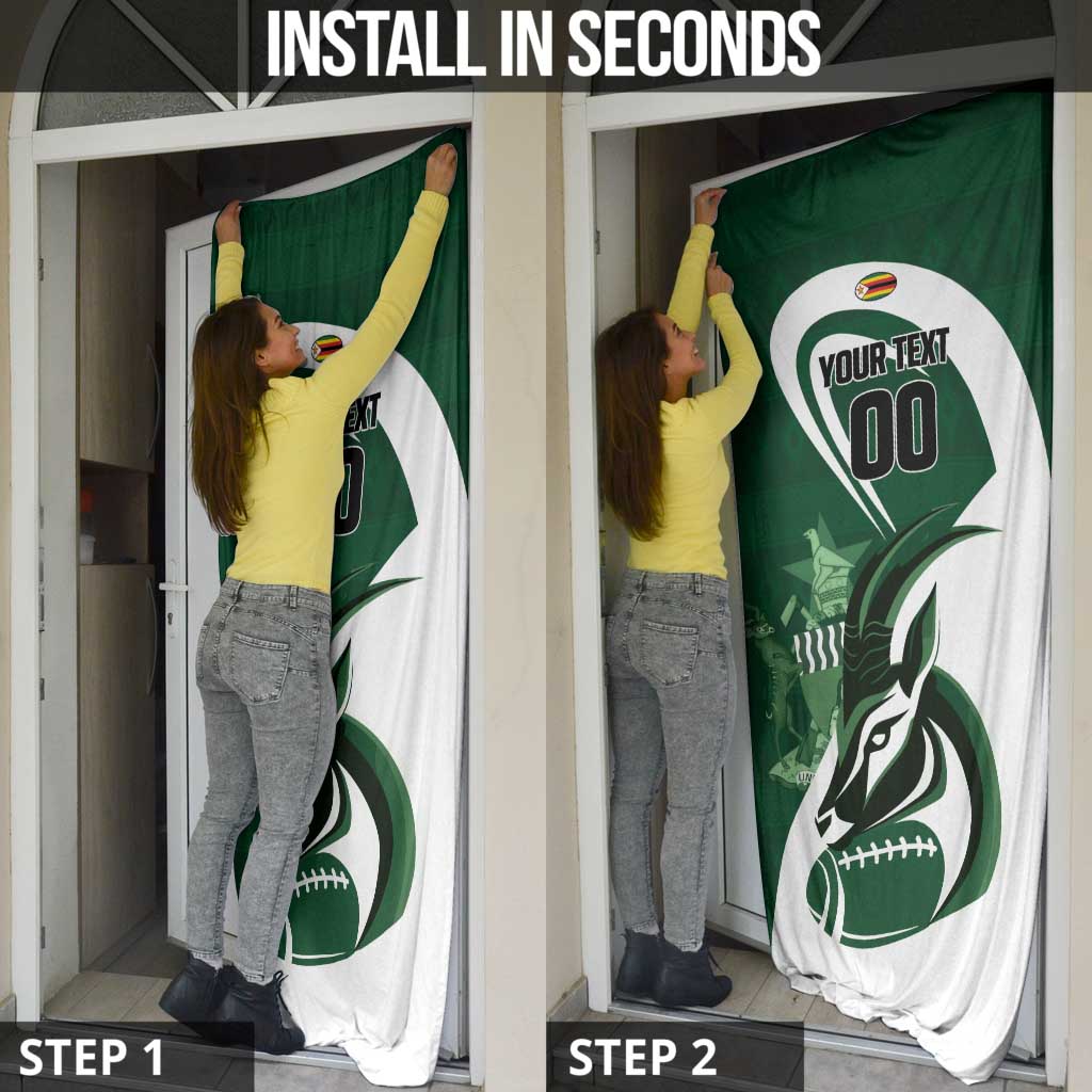 Custom Rugby Zimbabwe Door Cover Sables Is The Champion - Wonder Print Shop
