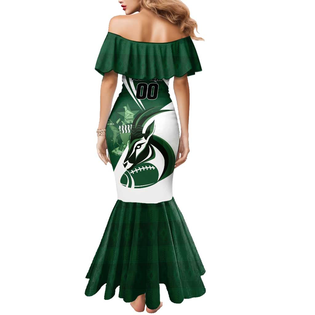 Custom Rugby Zimbabwe Family Matching Mermaid Dress and Hawaiian Shirt Sables Is The Champion - Wonder Print Shop