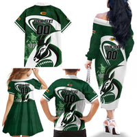 Custom Rugby Zimbabwe Family Matching Off The Shoulder Long Sleeve Dress and Hawaiian Shirt Sables Is The Champion - Wonder Print Shop