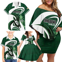 Custom Rugby Zimbabwe Family Matching Off Shoulder Short Dress and Hawaiian Shirt Sables Is The Champion - Wonder Print Shop