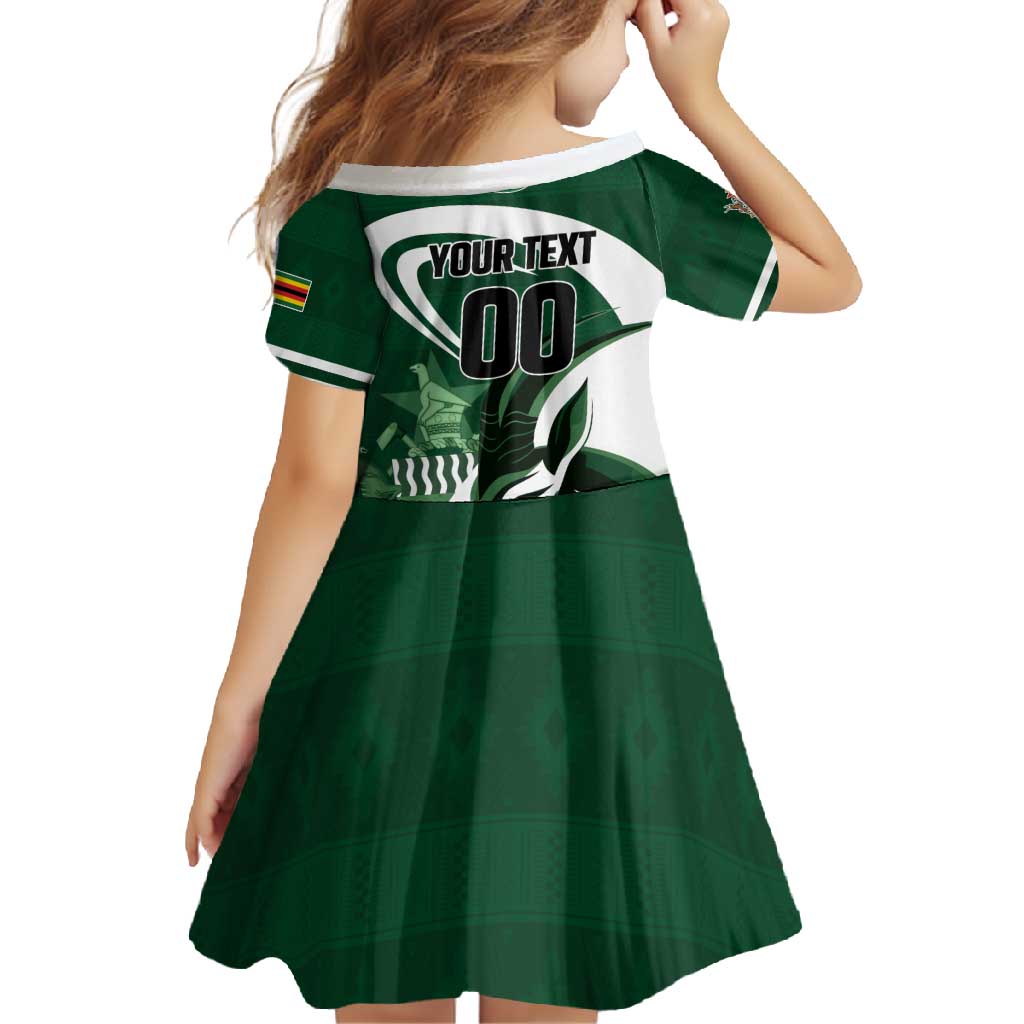 Custom Rugby Zimbabwe Family Matching Short Sleeve Bodycon Dress and Hawaiian Shirt Sables Is The Champion - Wonder Print Shop