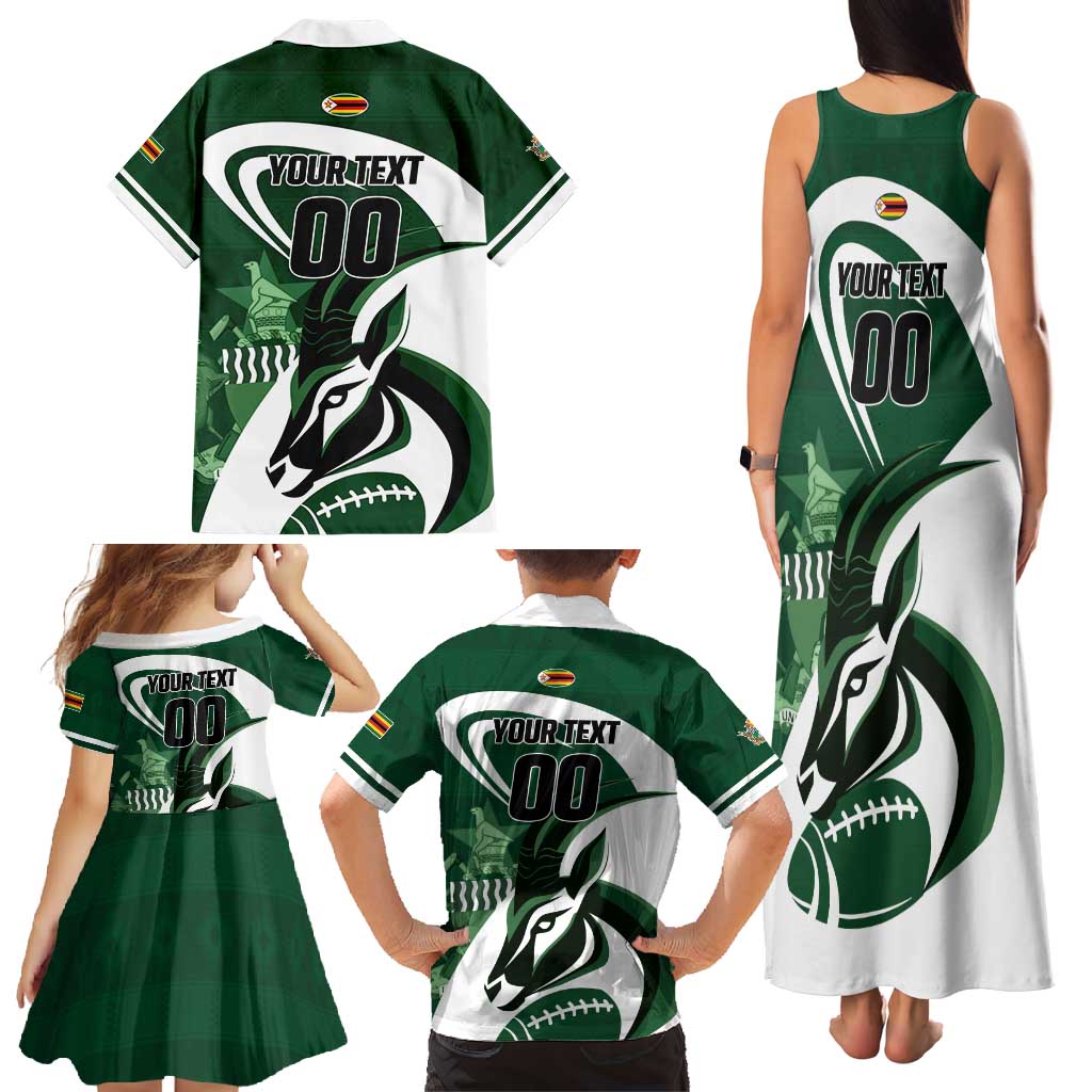 Custom Rugby Zimbabwe Family Matching Tank Maxi Dress and Hawaiian Shirt Sables Is The Champion - Wonder Print Shop