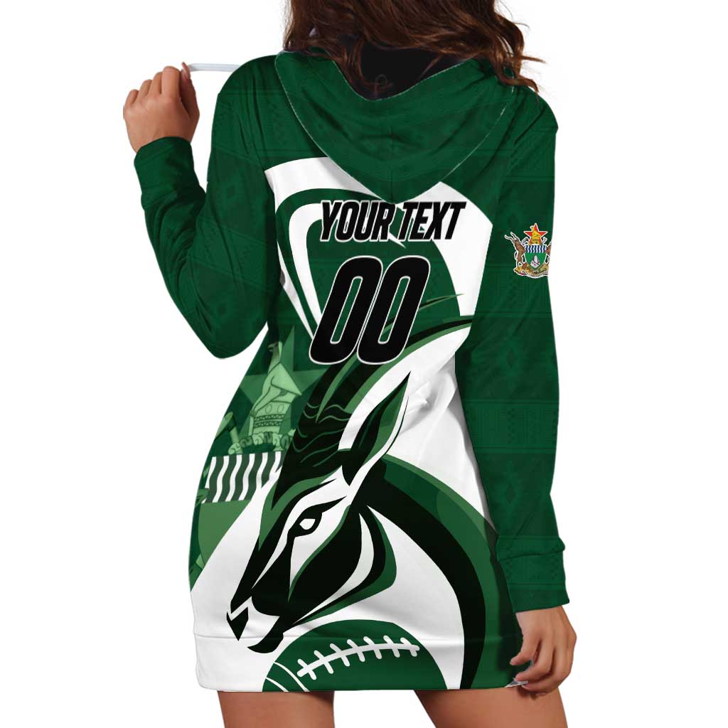 Custom Rugby Zimbabwe Hoodie Dress Sables Is The Champion - Wonder Print Shop