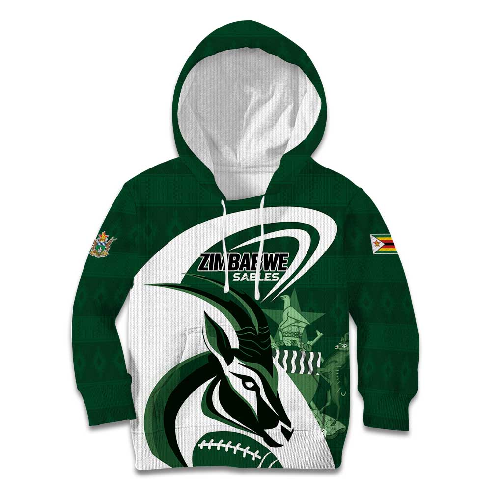 Custom Rugby Zimbabwe Kid Hoodie Sables Is The Champion - Wonder Print Shop
