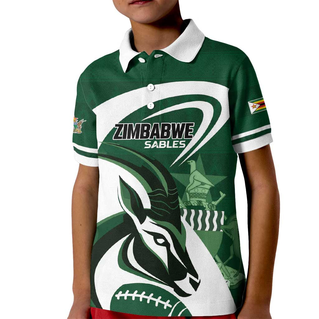 Custom Rugby Zimbabwe Kid Polo Shirt Sables Is The Champion - Wonder Print Shop