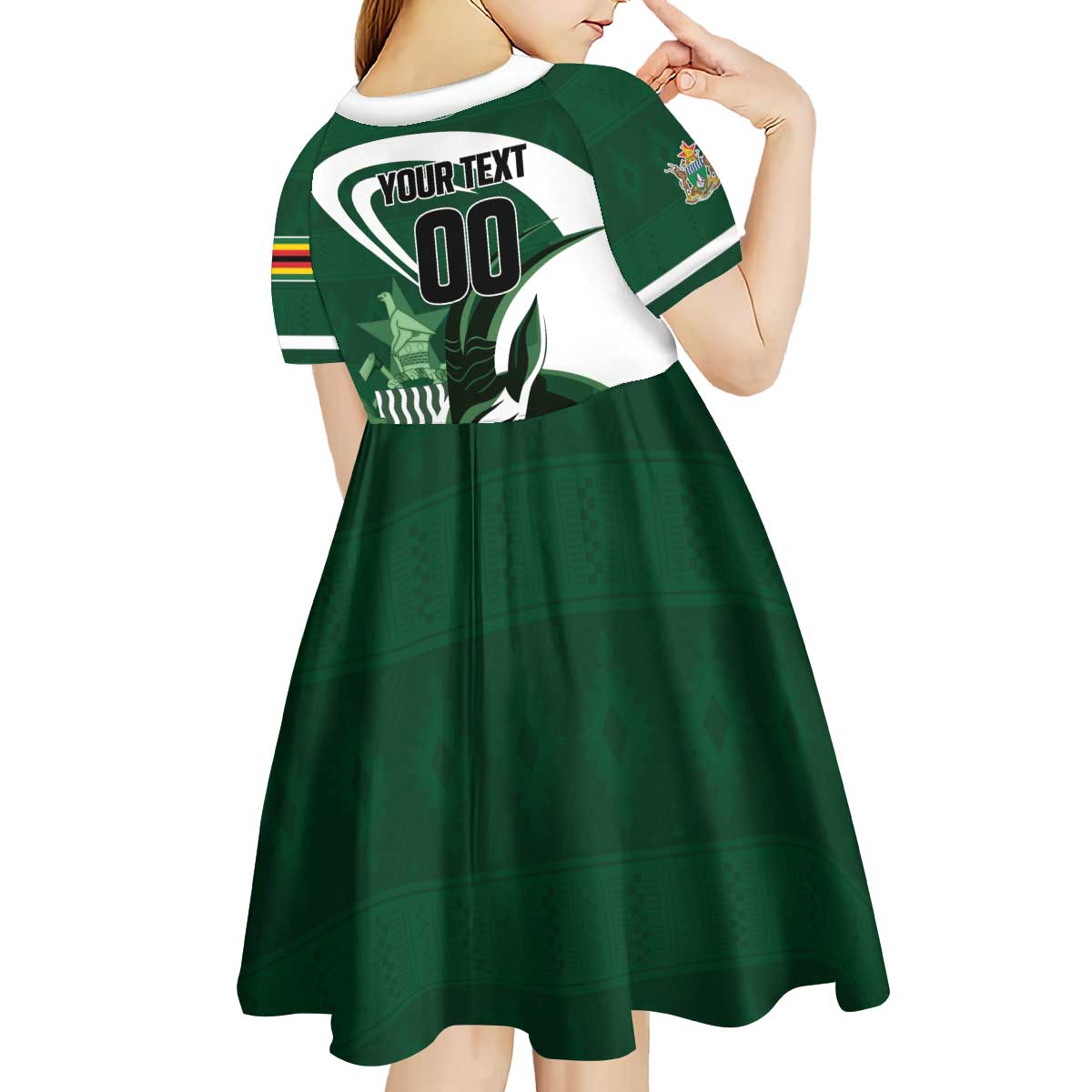 Custom Rugby Zimbabwe Kid Short Sleeve Dress Sables Is The Champion - Wonder Print Shop
