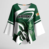 Custom Rugby Zimbabwe Kimono Sleeve Blouse Sables Is The Champion - Wonder Print Shop