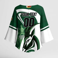 Custom Rugby Zimbabwe Kimono Sleeve Blouse Sables Is The Champion - Wonder Print Shop