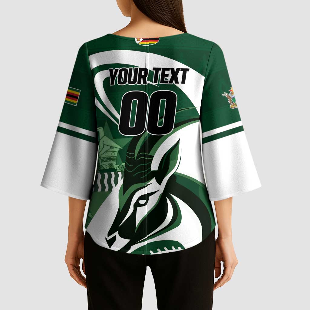 Custom Rugby Zimbabwe Kimono Sleeve Blouse Sables Is The Champion - Wonder Print Shop