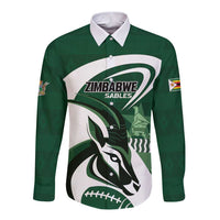 Custom Rugby Zimbabwe Long Sleeve Button Shirt Sables Is The Champion - Wonder Print Shop