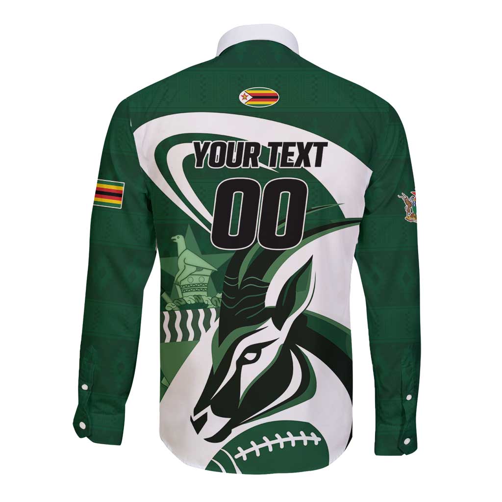 Custom Rugby Zimbabwe Long Sleeve Button Shirt Sables Is The Champion - Wonder Print Shop
