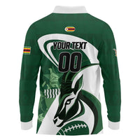Custom Rugby Zimbabwe Long Sleeve Polo Shirt Sables Is The Champion - Wonder Print Shop