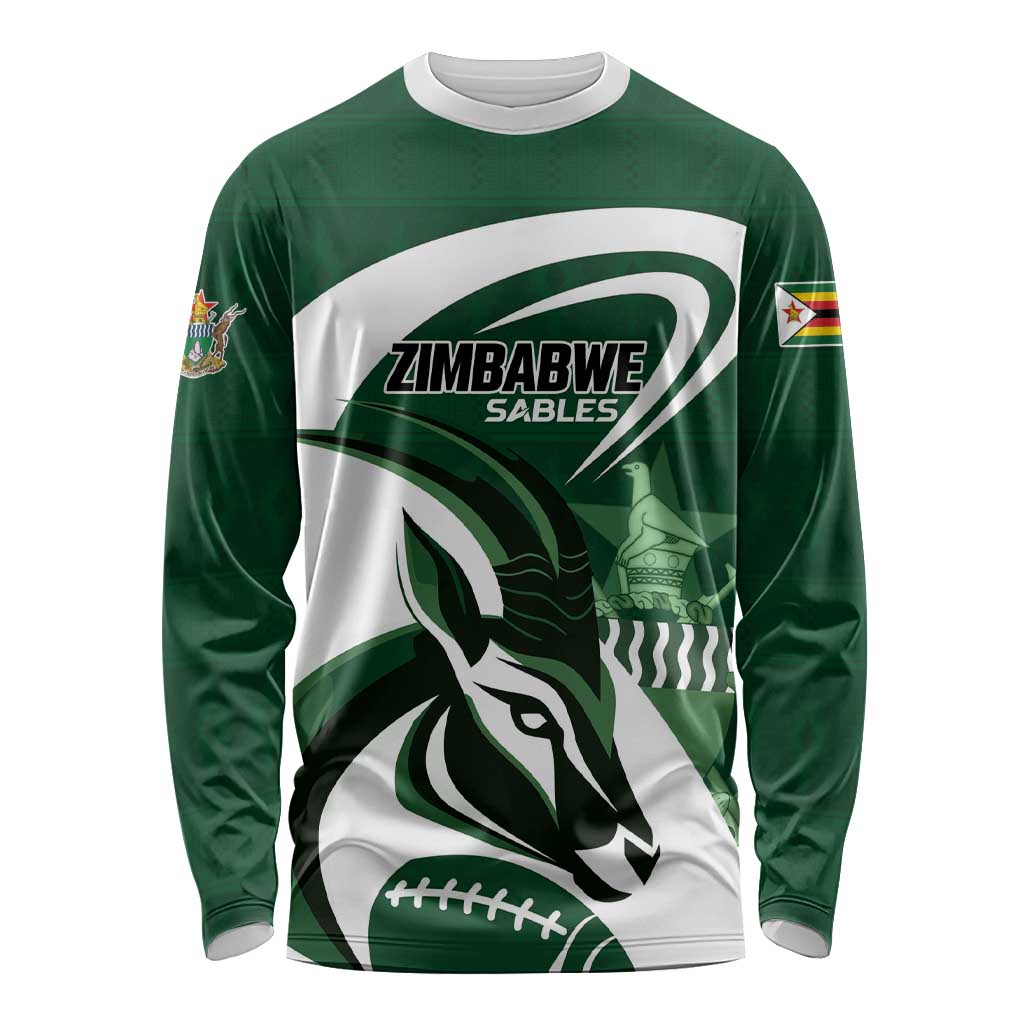Custom Rugby Zimbabwe Long Sleeve Shirt Sables Is The Champion - Wonder Print Shop