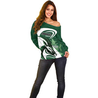 Custom Rugby Zimbabwe Off Shoulder Sweater Sables Is The Champion - Wonder Print Shop