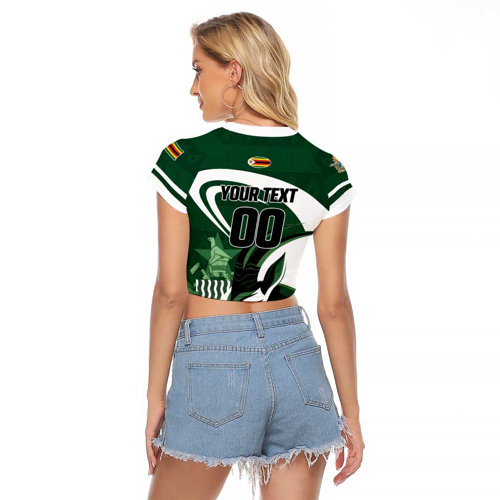 Custom Rugby Zimbabwe Raglan Cropped T Shirt Sables Is The Champion - Wonder Print Shop