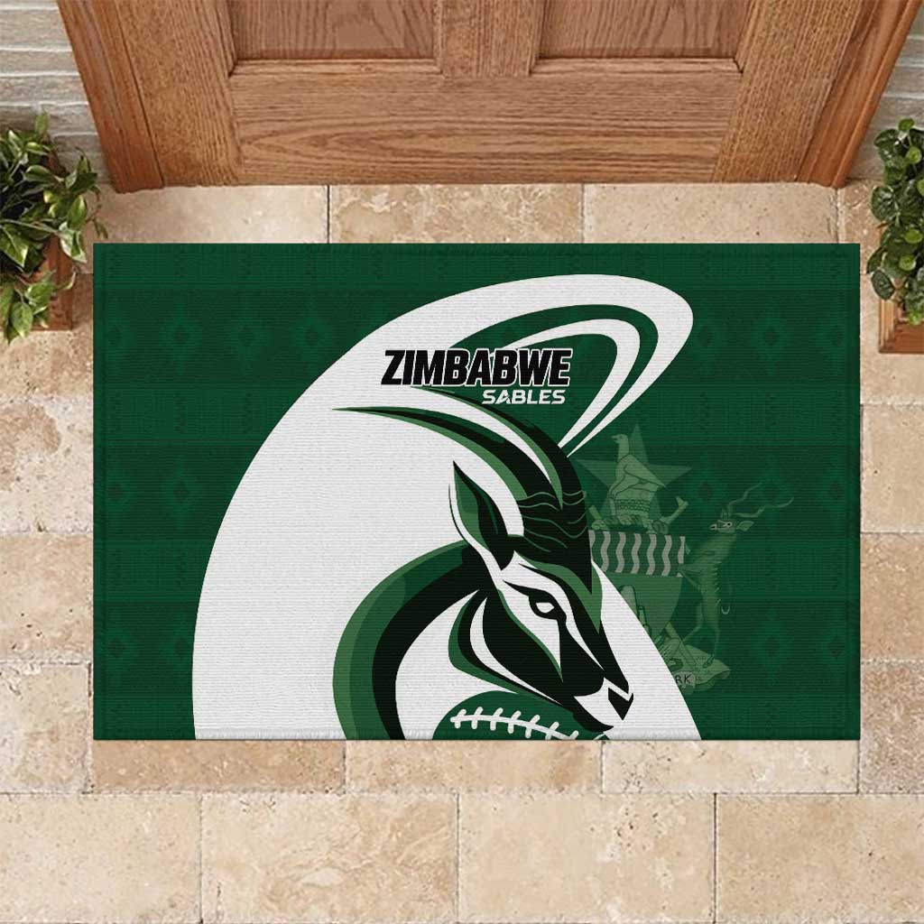 Rugby Zimbabwe Rubber Doormat Sables Is The Champion - Wonder Print Shop