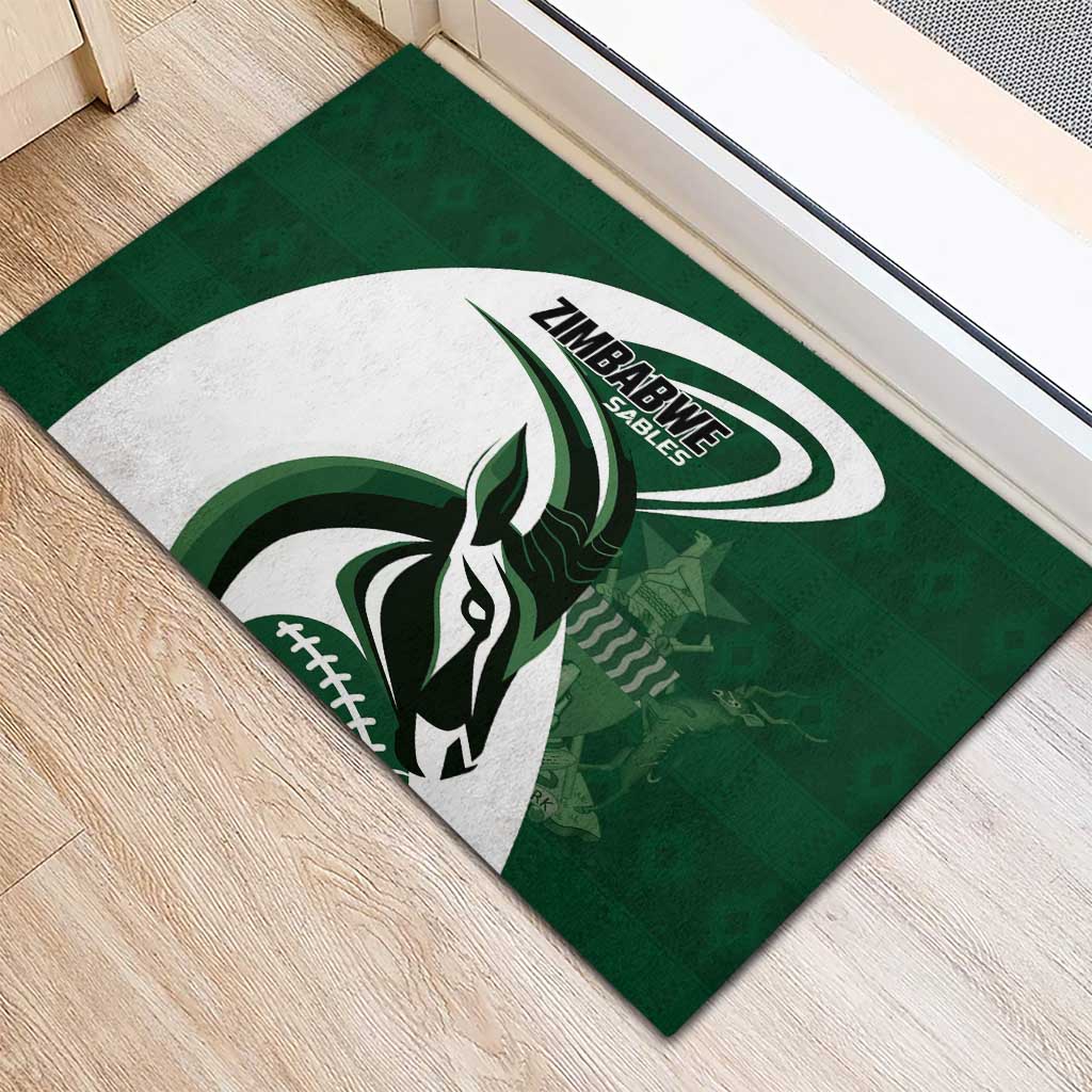 Rugby Zimbabwe Rubber Doormat Sables Is The Champion - Wonder Print Shop