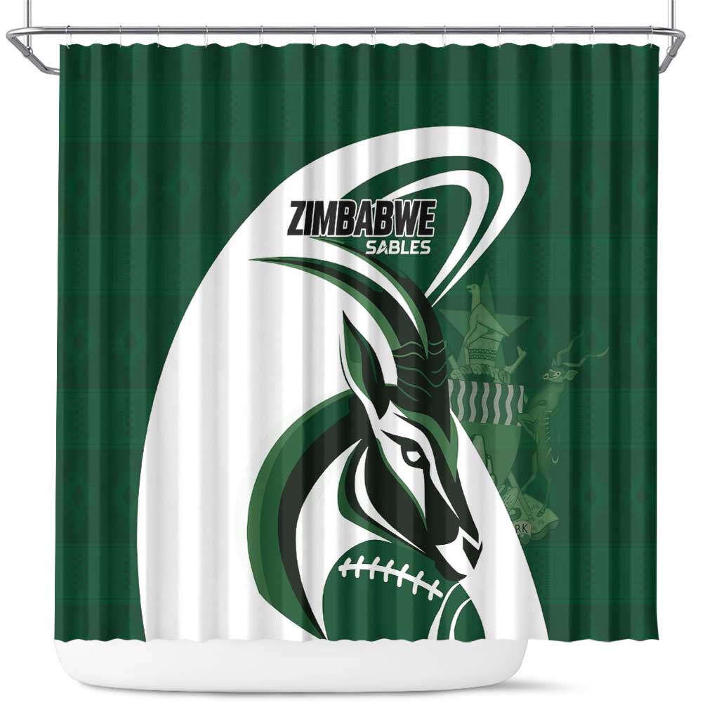 Rugby Zimbabwe Shower Curtain Sables Is The Champion - Wonder Print Shop