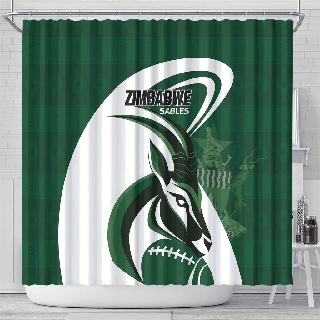 Rugby Zimbabwe Shower Curtain Sables Is The Champion - Wonder Print Shop