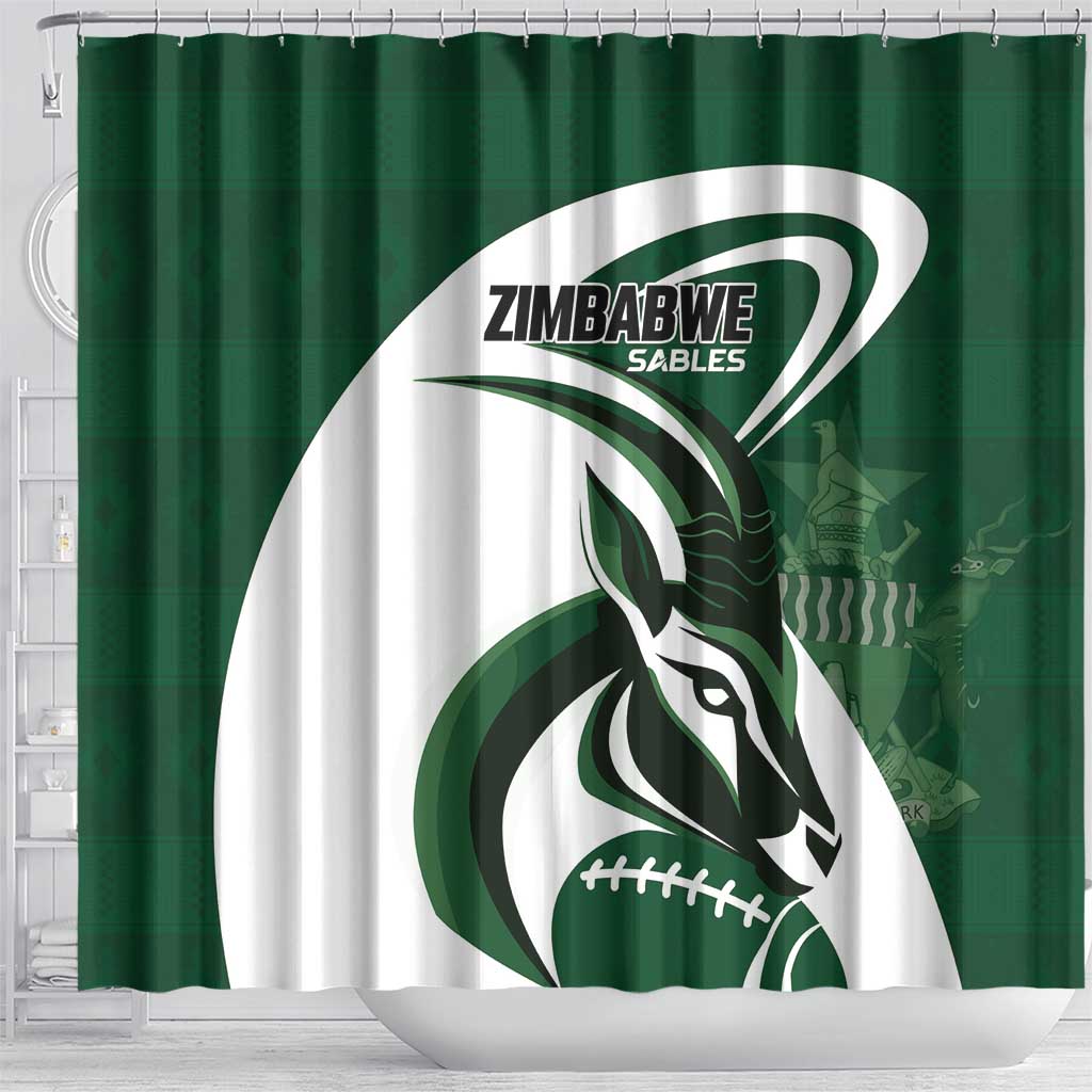 Rugby Zimbabwe Shower Curtain Sables Is The Champion - Wonder Print Shop