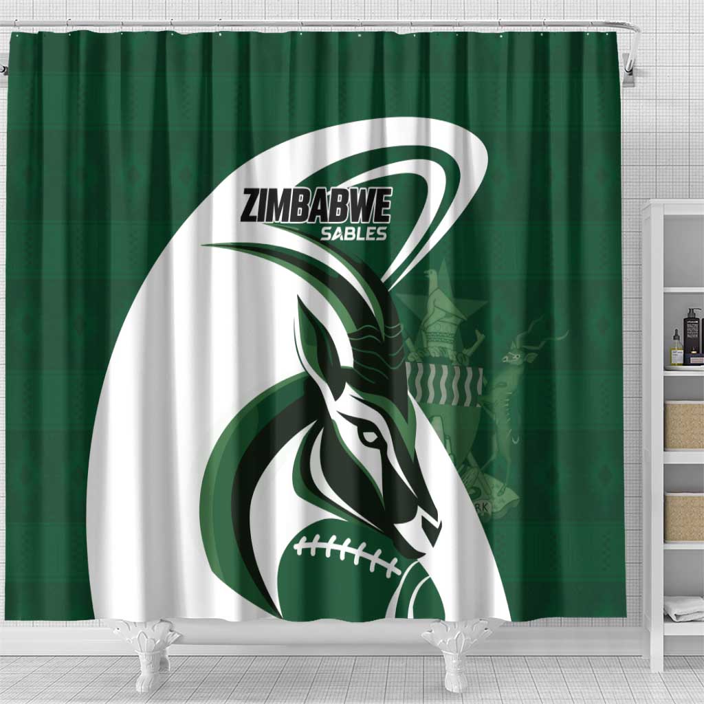 Rugby Zimbabwe Shower Curtain Sables Is The Champion - Wonder Print Shop