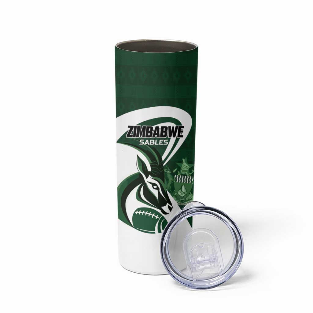 Custom Rugby Zimbabwe Skinny Tumbler Sables Is The Champion - Wonder Print Shop