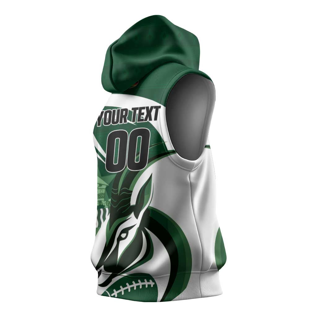 Custom Rugby Zimbabwe Sleeveless Hoodie Sables Is The Champion - Wonder Print Shop