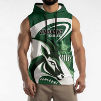 Custom Rugby Zimbabwe Sleeveless Hoodie Sables Is The Champion - Wonder Print Shop