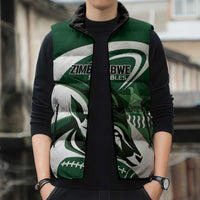 Custom Rugby Zimbabwe Sleeveless Puffer Jacket Sables Is The Champion - Wonder Print Shop