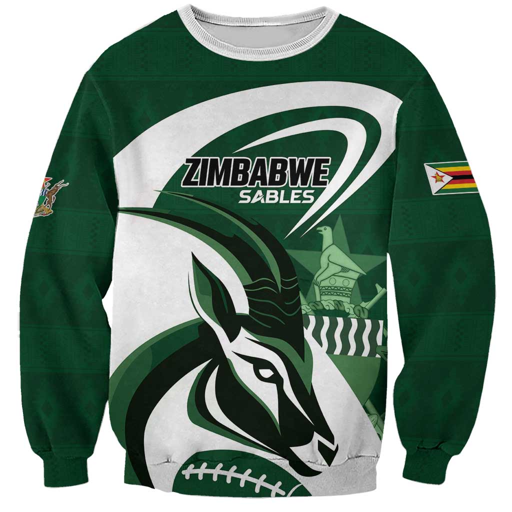 Custom Rugby Zimbabwe Sweatshirt Sables Is The Champion - Wonder Print Shop