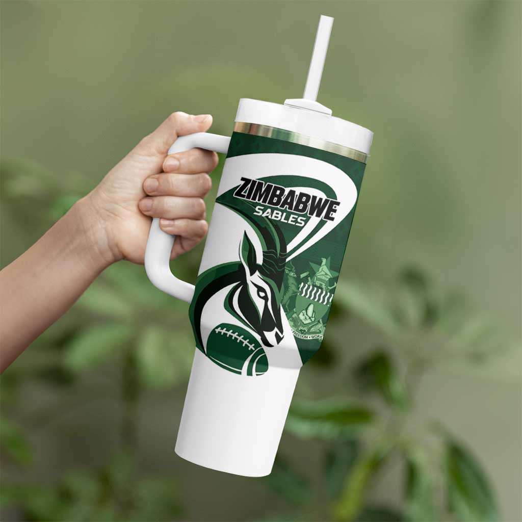 Custom Rugby Zimbabwe Tumbler With Handle Sables Is The Champion - Wonder Print Shop