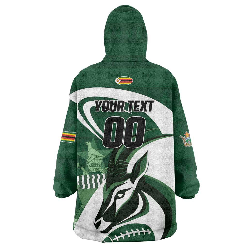 Custom Rugby Zimbabwe Wearable Blanket Hoodie Sables Is The Champion - Wonder Print Shop