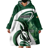 Custom Rugby Zimbabwe Wearable Blanket Hoodie Sables Is The Champion - Wonder Print Shop
