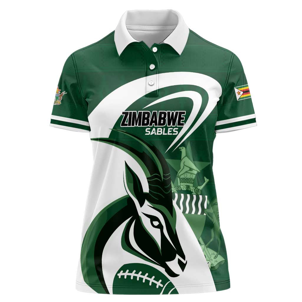 Custom Rugby Zimbabwe Women Polo Shirt Sables Is The Champion - Wonder Print Shop