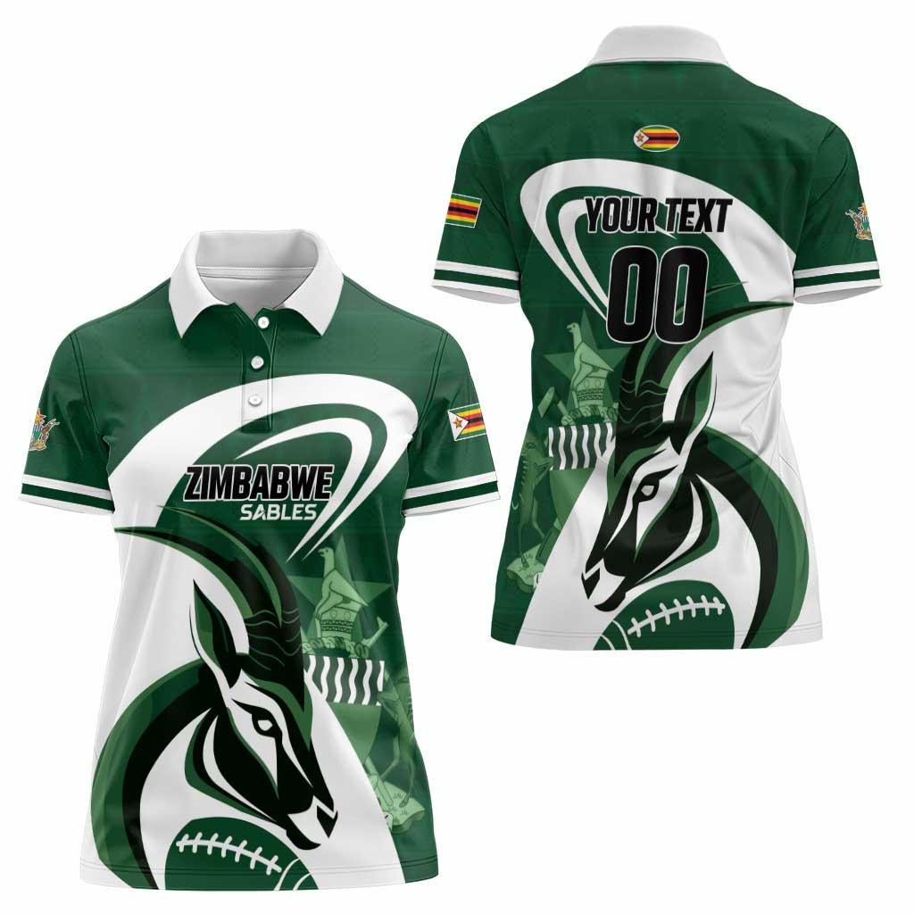 Custom Rugby Zimbabwe Women Polo Shirt Sables Is The Champion - Wonder Print Shop