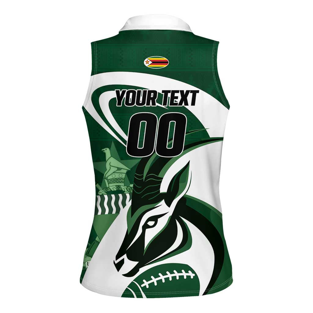 Custom Rugby Zimbabwe Women Sleeveless Polo Shirt Sables Is The Champion - Wonder Print Shop