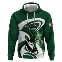 Custom Rugby Zimbabwe Zip Hoodie Sables Is The Champion - Wonder Print Shop